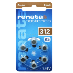 PILE ACOUSTIQUE marque RAYOVAC - PR41-312- blister de 6