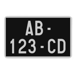 PLAQUE MOTO NOIR AVEC TIRET  210X130