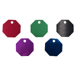 MEDAILLE ANODISE CHIEN OCTOGONALE 25MM