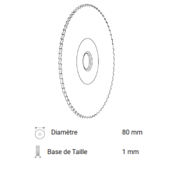 FRAISE CARBURE - 1 mm - 80X1X22 - P/ OPERA 3 & 4 (st)