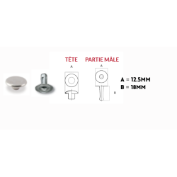 RIVET 17 - DIAM. 12.5 mm / HAUT. 18 MM - SACHET DE 100